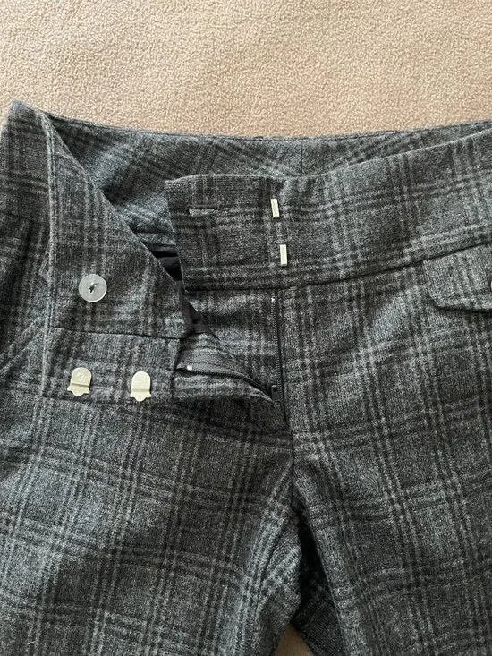 *AMAZING* Y2K 2004 Development by Erica Davies Plaid Wide Leg Pants Grey Size 2 - Picture 3 of 8